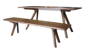 charles bench in natural beechwood and walnut fini
