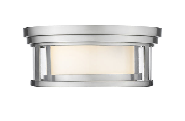 Willow 2 Light Flush Mount in Brushed Nickel Finish