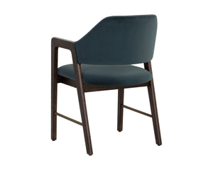 MILTON DINING ARMCHAIR - SMOKE ACACIA - MEG DUSTY TEAL