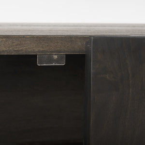 Darwin 80x17.5 Brown Solid Wood Gold Metal Base 4 Cabinet Door Sideboard
