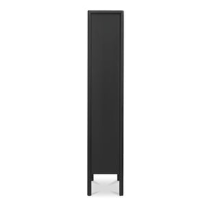 Hannah Tall Cabinet Black with Glass Inserts