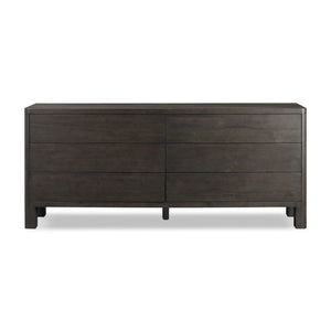 Noeline 6 Drawer Dresser In Smoked Black Oak Veneer