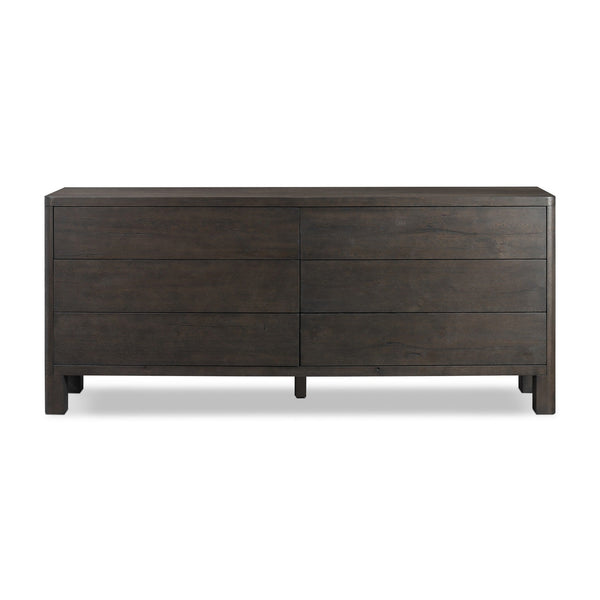 Noeline 6 Drawer Dresser In Smoked Black Oak Veneer