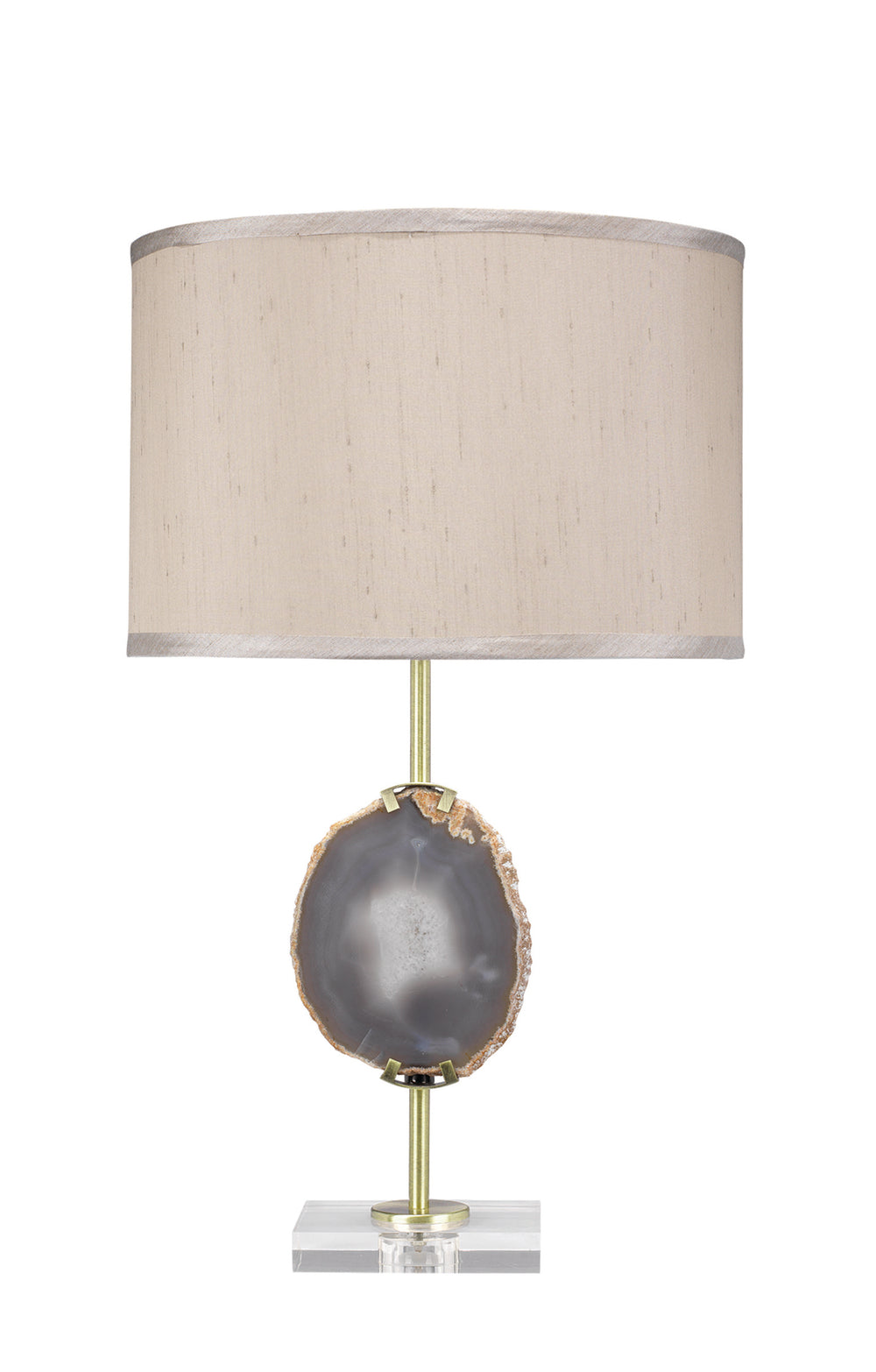 Agate Slice Table Lamp with Linen Shade