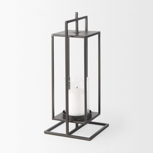 Albus II Small Black Metal Rectangular Table Candle Holder