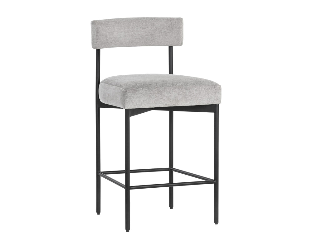Seneca Counter Stool - Black - Polo Club Stone
