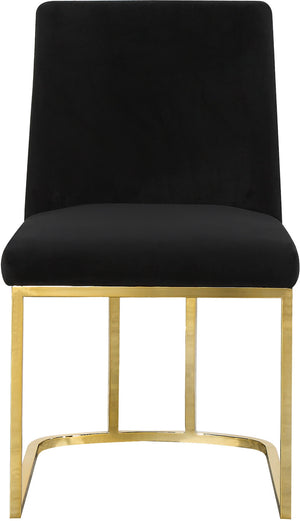 Rick Dining Chair In Black Velvet and Gold