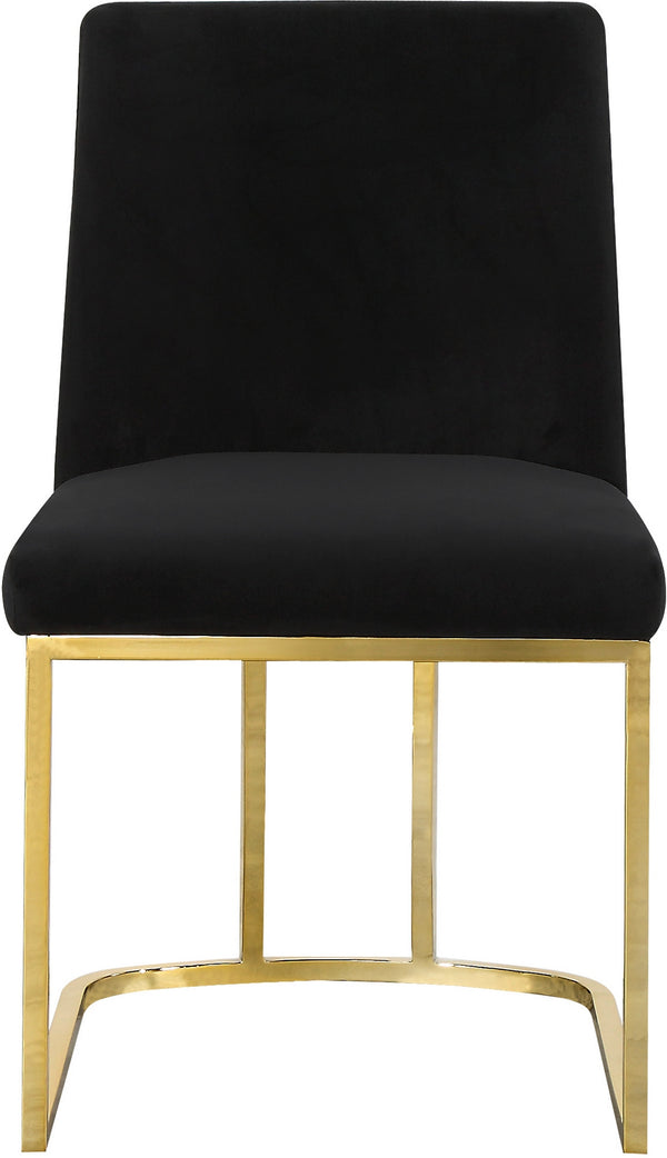 Rick Dining Chair In Black Velvet and Gold