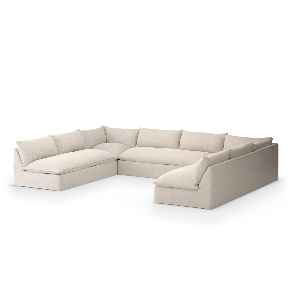 Grant Outdoor 5 Pc Sectional In Faye Sand