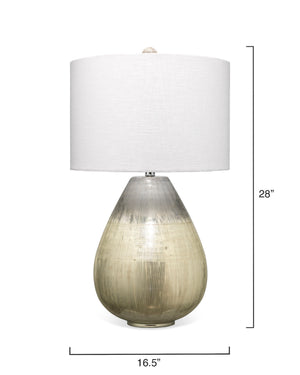 Damsle Glass Table Lamp with Linen Shade