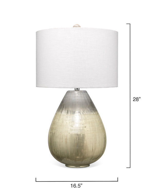 Damsle Glass Table Lamp with Linen Shade