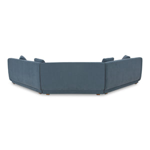 Moe's Fraser 3 Piece Modular Sectional in Deep Blue