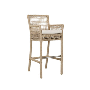 Brisbane Bar Stool - Natural Woven Frame with Olefin Cushion