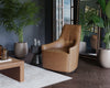 CARMINE SWIVEL LOUNGE CHAIR - COGNAC LEATHER