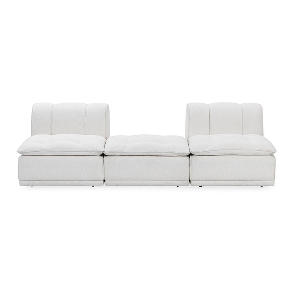 Haven Upholstered Modular 2pc Sectional with Ottoman in White