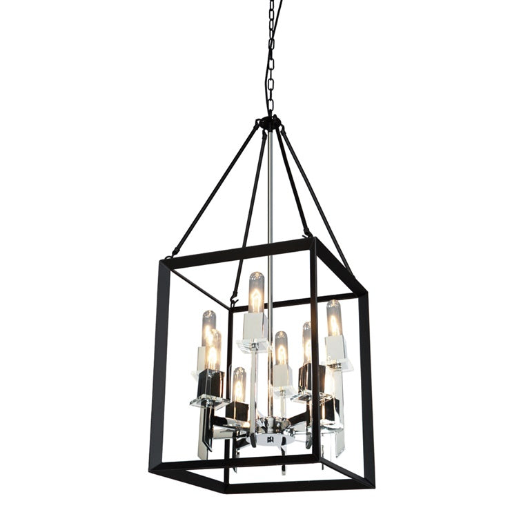 Vineyard AC10068BC Chandelier in Black & Chrome