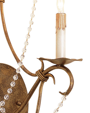 Crystal Lights Gold Wall Sconce In Rhine Gold
