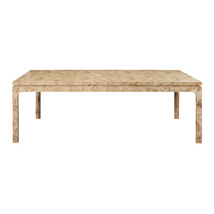 MODERN RECTANGULAR DINING TABLE IN BURL WOOD