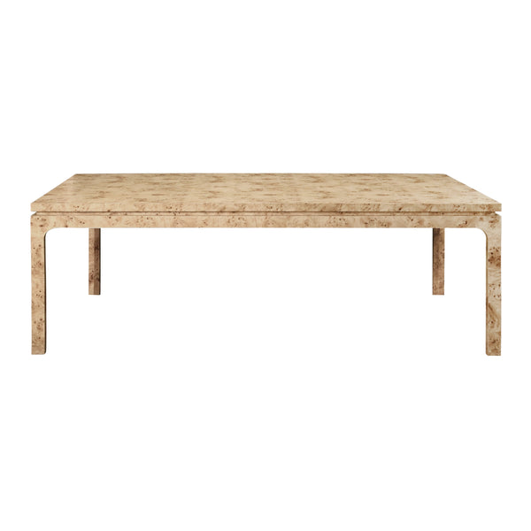 MODERN RECTANGULAR DINING TABLE IN BURL WOOD