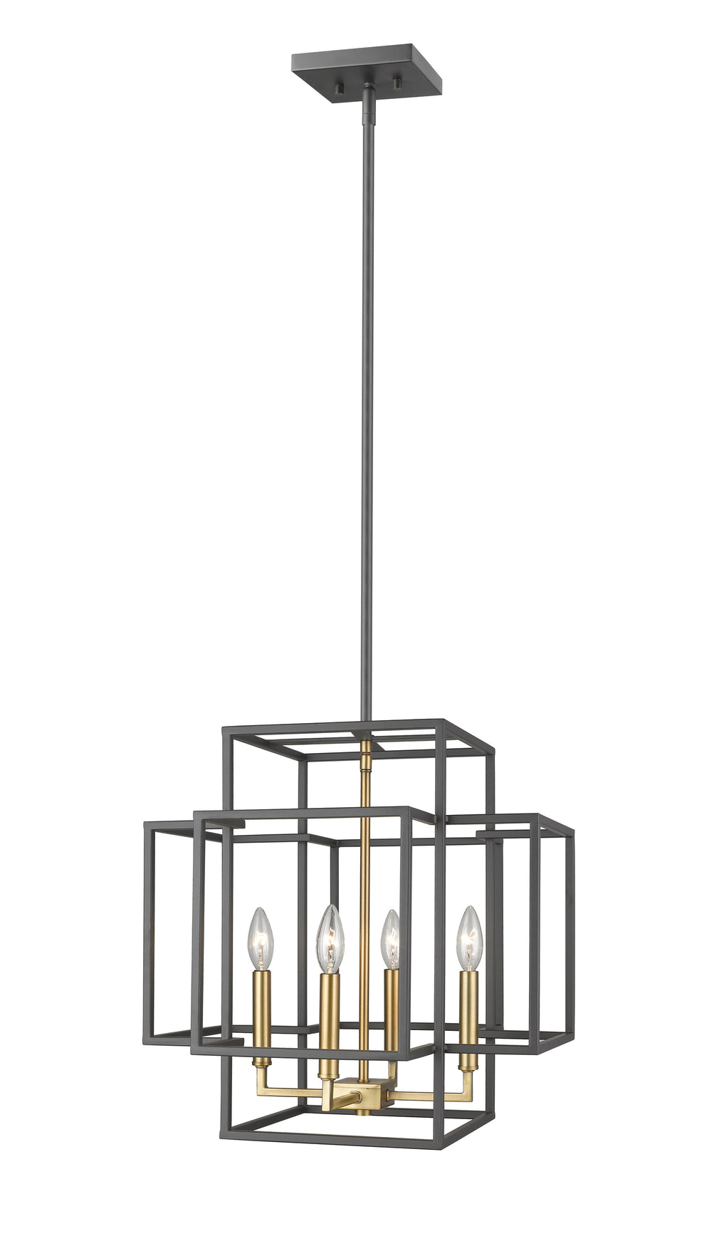 Titania 4 Light Pendant in Bronze + Olde Brass Finish