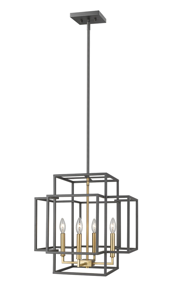 Titania 4 Light Pendant in Bronze + Olde Brass Finish