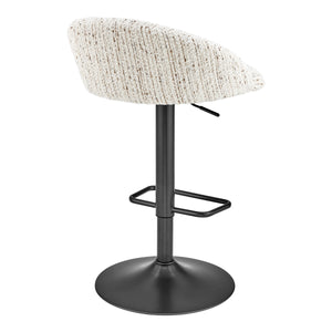Jorrell KD Boucle Gaslift Swivel Bar Stool, Zenith White