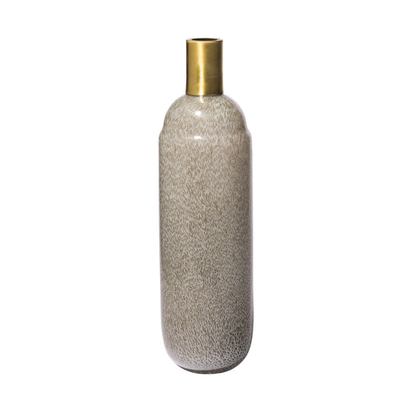 Toba III Large Brown/Gold Spotted Gourd Style Vase