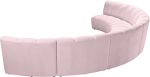 Lynda 6pc. Modular Sectional In Pink Velvet
