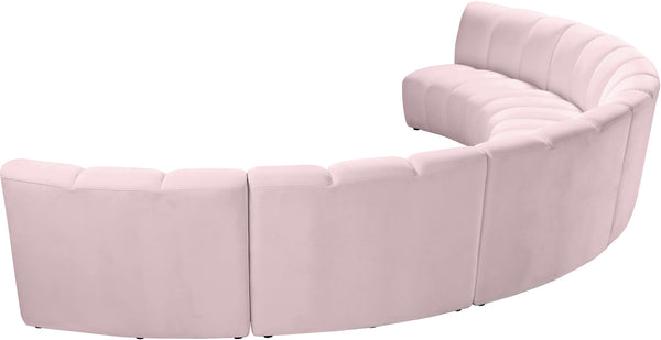 Lynda 6pc. Modular Sectional In Pink Velvet