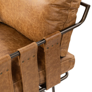 Classic Home Strapling Leather Dining Chair - Sedona Brown