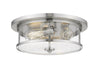 Savannah 3 Light Flush Mount in Brushed Nickel Finish