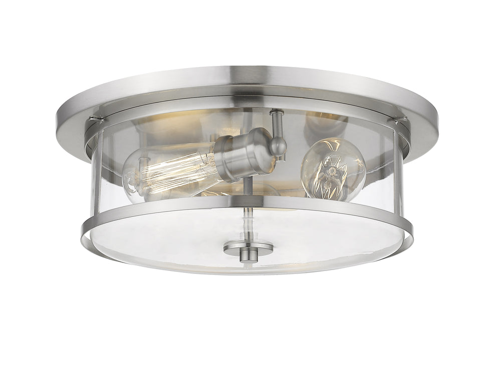 Savannah 3 Light Flush Mount in Brushed Nickel Finish