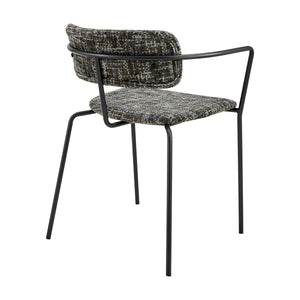 Alivia KD Chenille Dining Side Arm Chair, Allure Gray