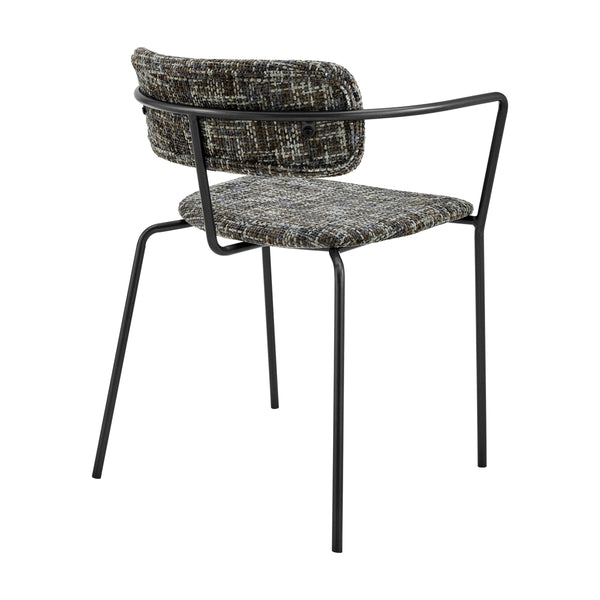 Alivia KD Chenille Dining Side Arm Chair, Allure Gray