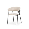 Carolyn Dining Chair w/ Oatmeal Fabric & Matte Black Metal