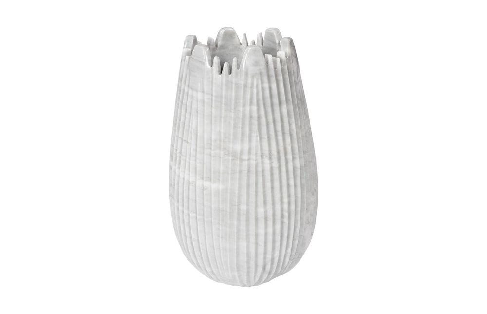 Marble Cocoon Vase, White, Large
