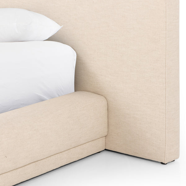 Martina Bed Wide King in Bergamo Parchment
