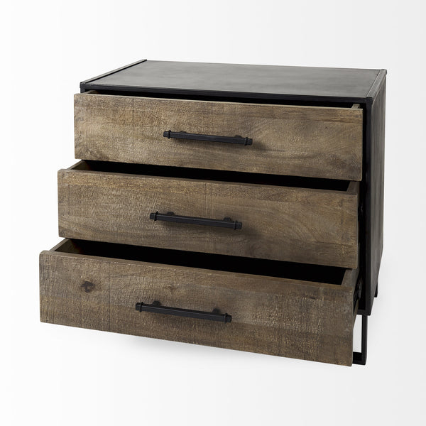 Alvin 34.5L x 21.5W x 30.0H Wood W/Metal Framing Accent Cabinet
