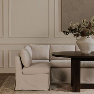 Moe's Fable Slipcover Dining Corner Chair Beige