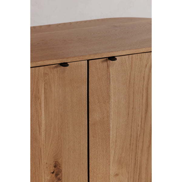 Moe's Theo Natural Oak Curved Cabinet