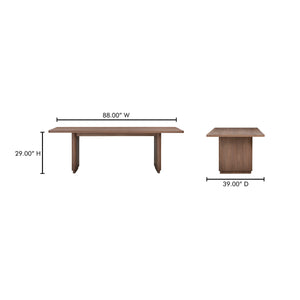 Round Off Small Dining Table in Walnut Brown