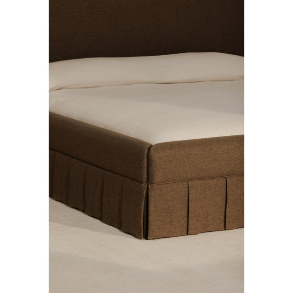 Moe's Maren Queen Bed with Pleated Base in Brown