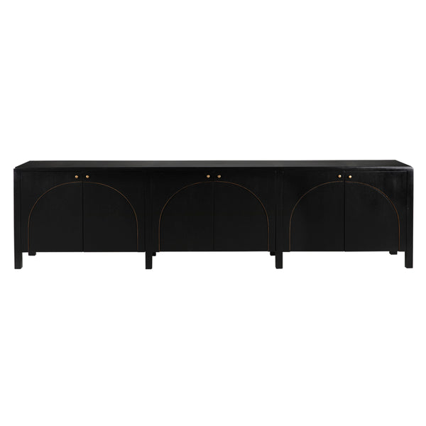 Weston Sideboard, Hand Rubbed Black with Light Brown Trim
