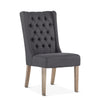 Lara Dark Gray Linen Dining Chair with Napoleon Legs