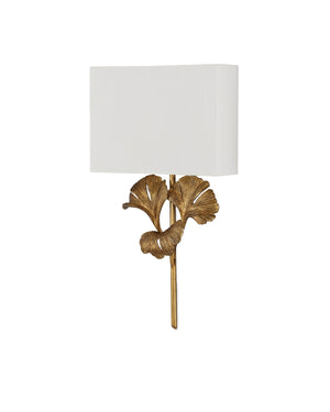 Gingko Gold Wall Sconce In Chinois Antique Gold Leaf