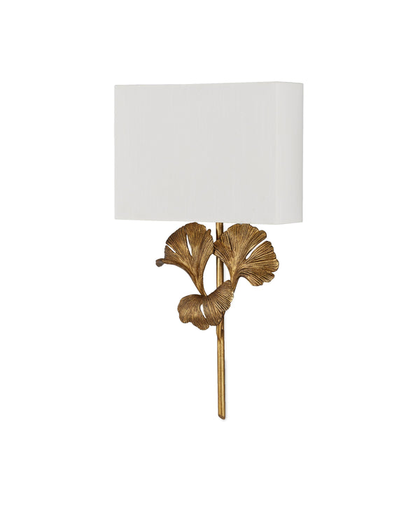 Gingko Gold Wall Sconce In Chinois Antique Gold Leaf