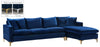 Lucy 2pc. Reversible Sectional In Navy Velvet