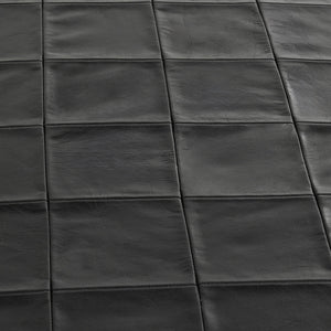 Malo Leather Bench with Hammered Iron Legs - Onyx Black