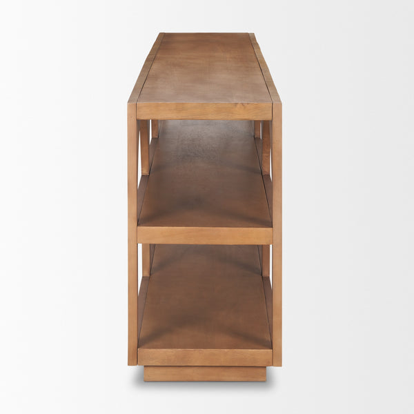 Bela Large Arched Console Table Medium Brown Wood