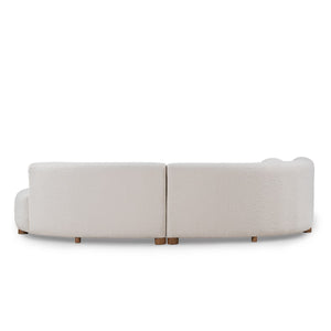 Octavia Upholstered Sectional - Crescent Shape, Ivory